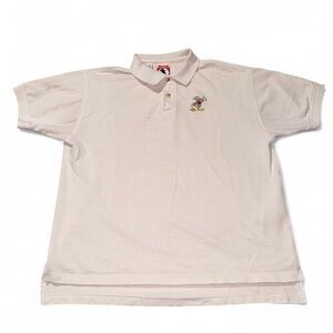 Classic Cream Polo Shirt with Embroidered Character